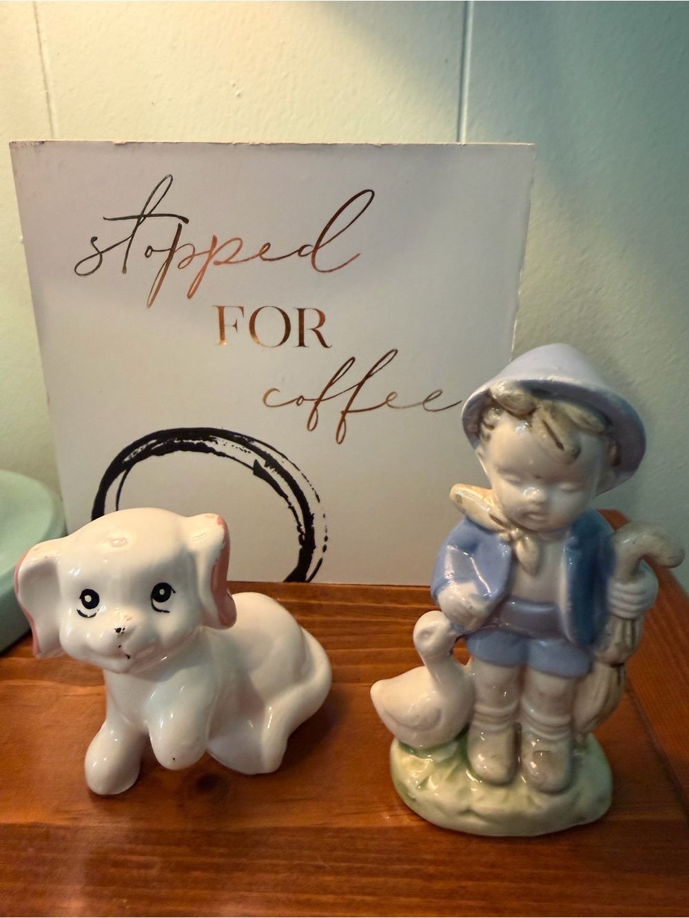 Ceramic White Dog Figurine - Decorative Collectible